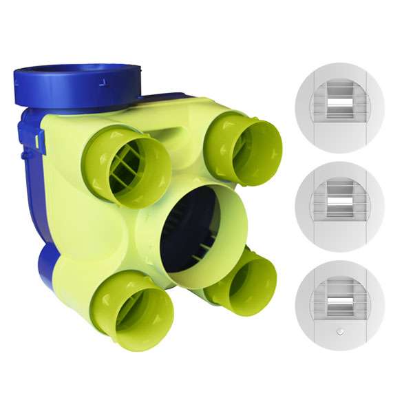 Kit VMC simple flux hygroréglable - HYDRA ECOWATT+ KHB T3/7 P - 604223 S&P UNELVENT - 604223