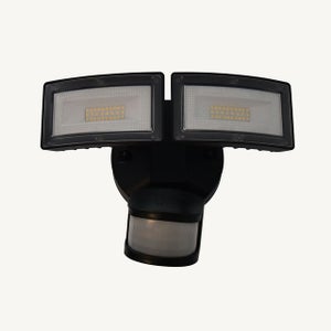 Projecteur sur secteur noir à détection de mouvements - 2900 lumens - LED SMD - Chromex