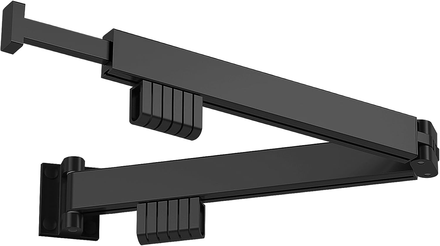 Suszarka do ubrań z możliwością wysuwania, montowana na ścianie, obracająca się o 360° (czarna, dwuwarstwowa)