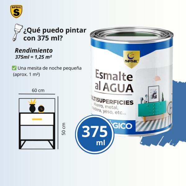 SPSIL Pintura Esmalte Ecológica al Agua Naranja Mate 375 ml - Para Muebles de Madera, Metal y Jardín - 5