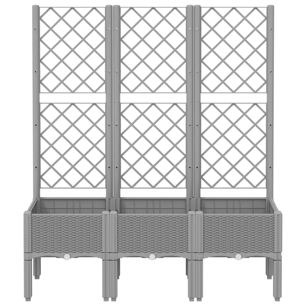 Maison Exclusive - Vaso/floreira jardim c/ treliça 120x40x142 cm PP cinzento-claro - 3