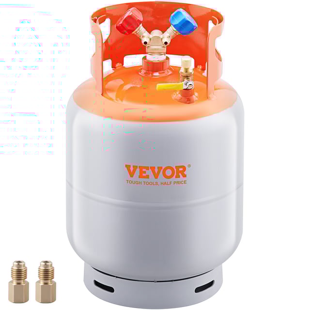 Tanque de recuperación de refrigerante de seguridad de 50 lb, capacidad de 400 PSI, con válvula Y multifunción, compatible con R22/R134A/R410A VEVOR