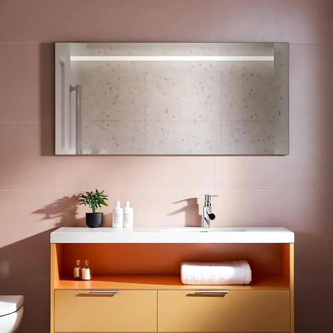 STYLE GLASS Specchio da Bagno Rettangolare con Dimmer Touch ATENA 120 x 60 cm, Made in Italy, Spessore 4mm, Kit Fissaggio Murale Incluso - 5