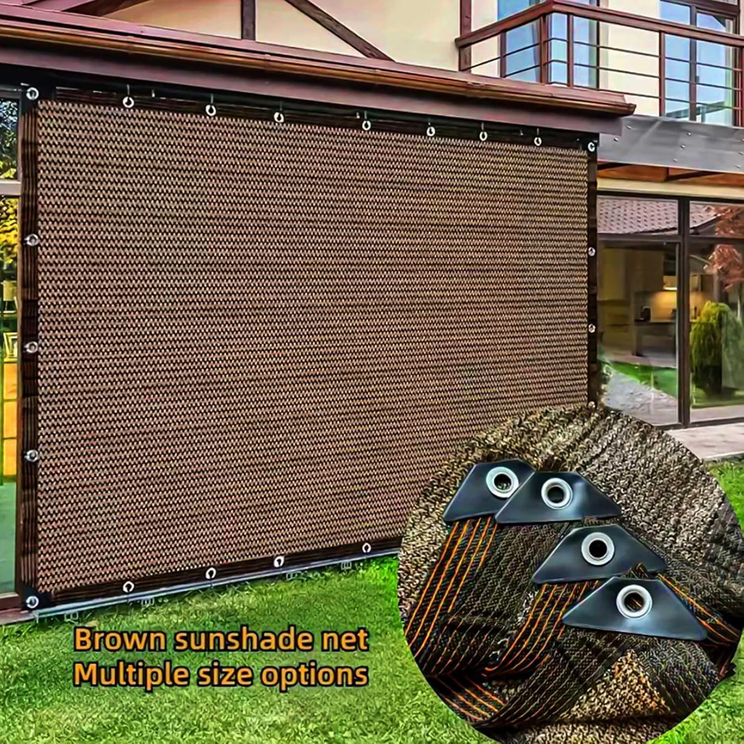 Toile d'ombrage, filet d'ombrage extérieur, pare-soleil de jardin, 3 x 4 m, protection UV 80 %, pour pergolas, balcons, plantes, serres - 2