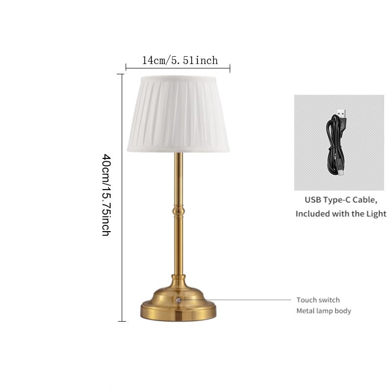 Ściemnialna bezprzewodowa lampa stołowa LED – lampka nocna w stylu retro – zasilana bateryjnie – 4000 mAh – odpowiednia do użytku wewnątrz i na zewną - 4