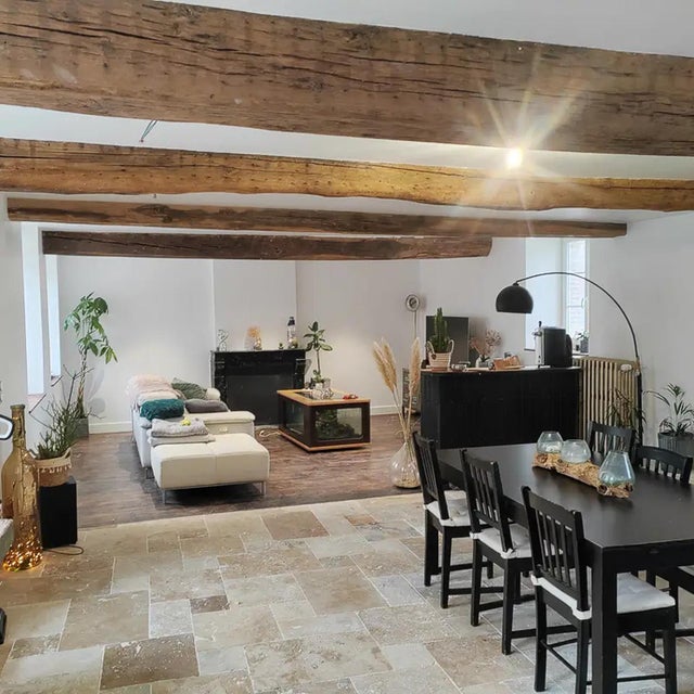 Carrelage en travertin deuxième choix - Opus : 4 formats, 1,2 cm - Vendu en lot de 0.74 m²