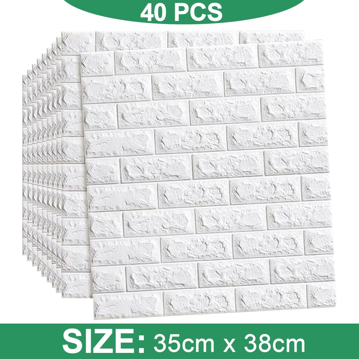 40 Panneaux Muraux 3D Briques Autocollants - Dalles PVC 35x38 cm, Faciles à Poser, Décoration Moderne pour Intérieur - 2