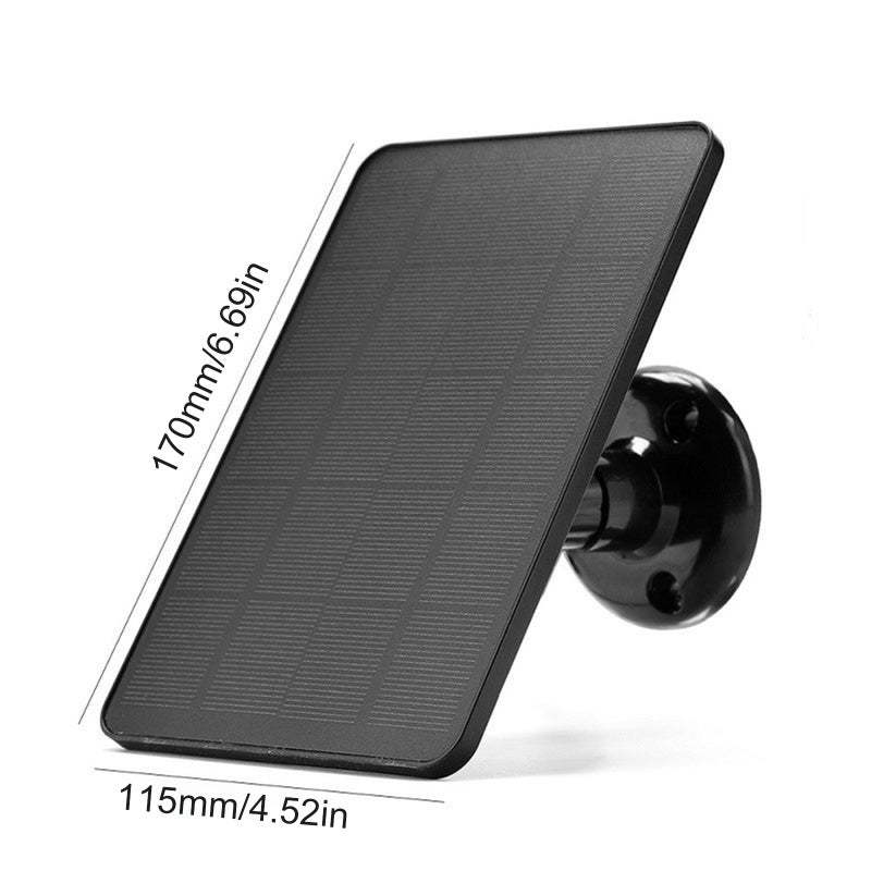 Panneau solaire pour caméra de sécurité, IP6 étanche, 360 degrés ajustable, Alimentation continue, 10W 5V, Port DC5521, Câble de charge 9.8 Ft - 6