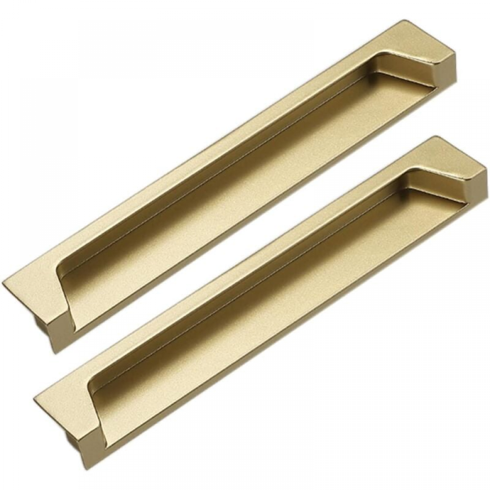 Uchwyty meblowe - do szuflad, szafek - stop cynku - 2 sztuki - 128 mm - złote