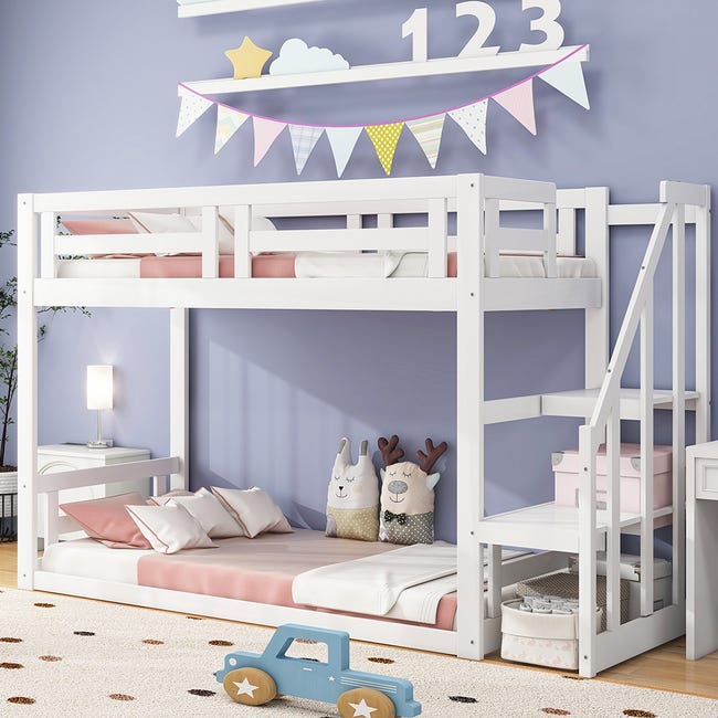 Lit Enfant 90x200 Cm Avec Sommier à Latte - Lit Simple 90x200 Cm En Bois Massif Garde Corps Pour Lit Denfant Scandinave Lit Montessori En Pin Blanc Lit Enfant 90x200 Cm Avec Sommier à Latte - Lit Simple 90x200 Cm En Bois Massif Garde Corps Pour Lit Denfant Scandinave Lit Montessori En Pin Blanc