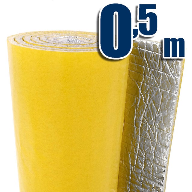 Isolant thermique réfléchissant autocollant 100% aluminium (0,5m x 1,2m). Isolation pour maisons, caravanes, fourgons, radiateurs...