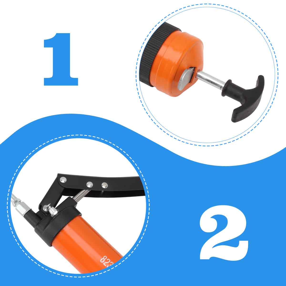 10000PSI Grease Gun 600CC Manual Heavy Duty High Pressure Grease Gun ...