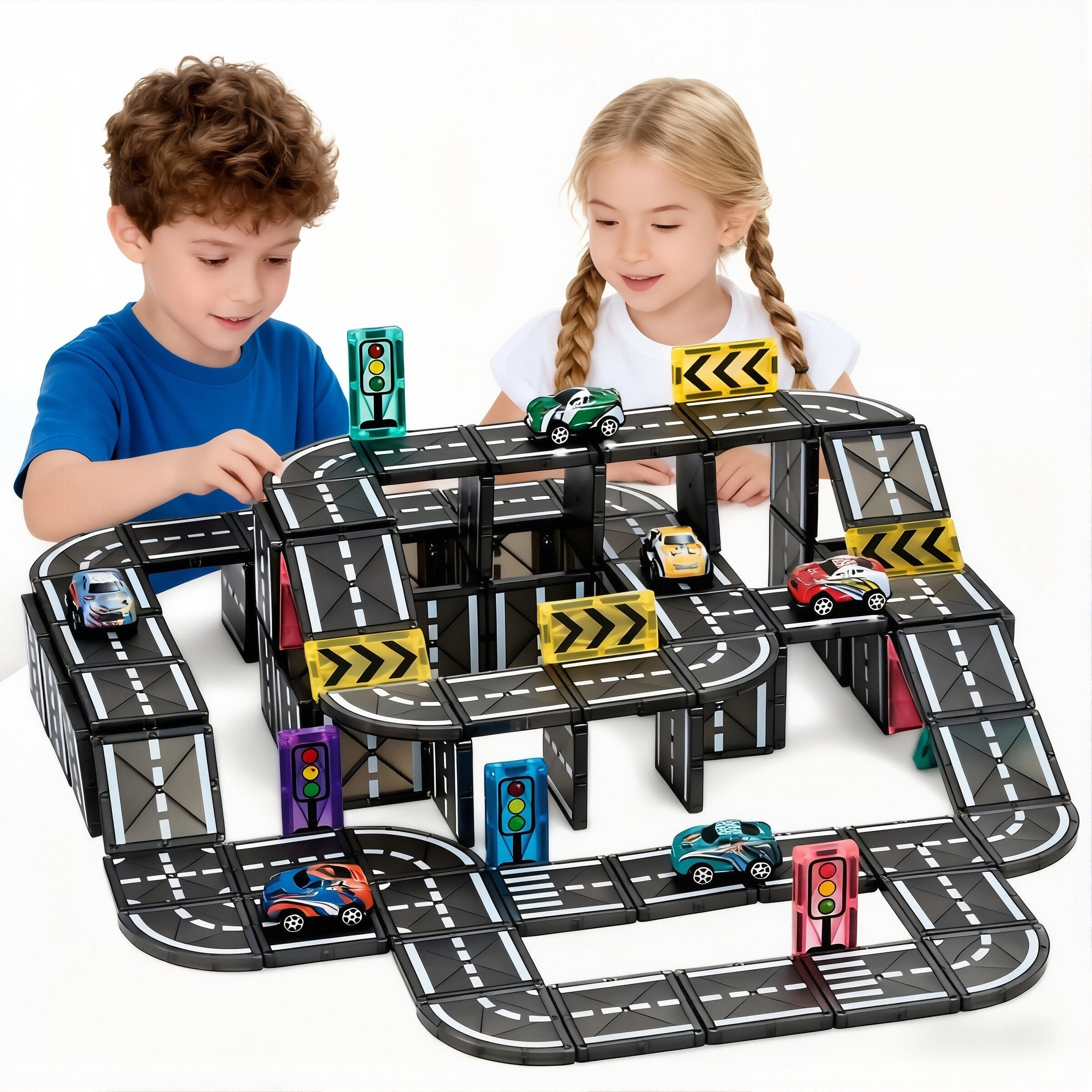 BABECTOY 54 Pièces Blocs de Construction Magnétiques,Construire Un Monde d' aimants de Mine,Jouet Montessori à partir de 3 Ans,Cadeau pour Enfant