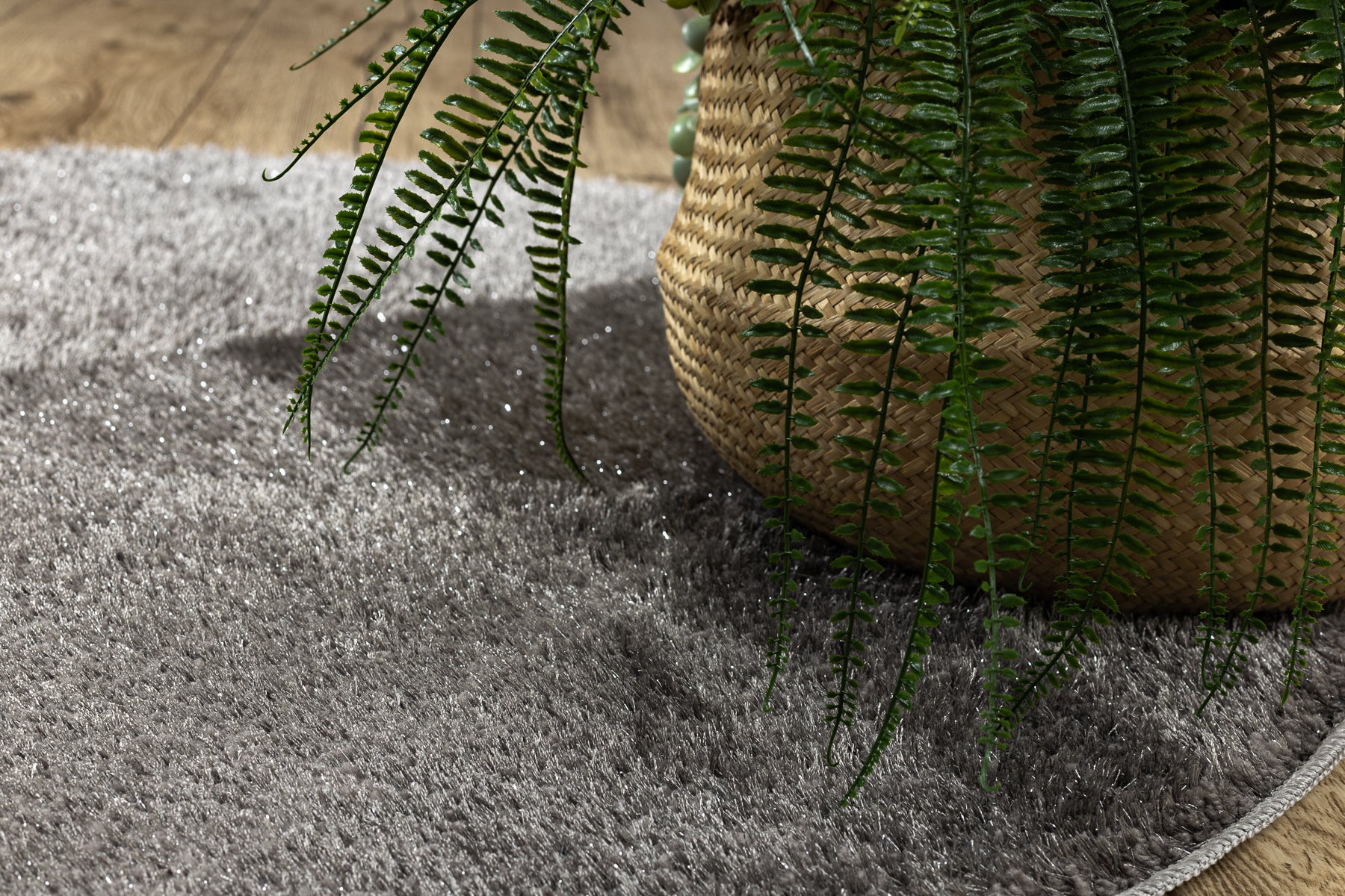 Tapis de salle de bain SYNERGY cercle, glamour, antidérapant, doux - lurex gris cercle 100 cm - 5