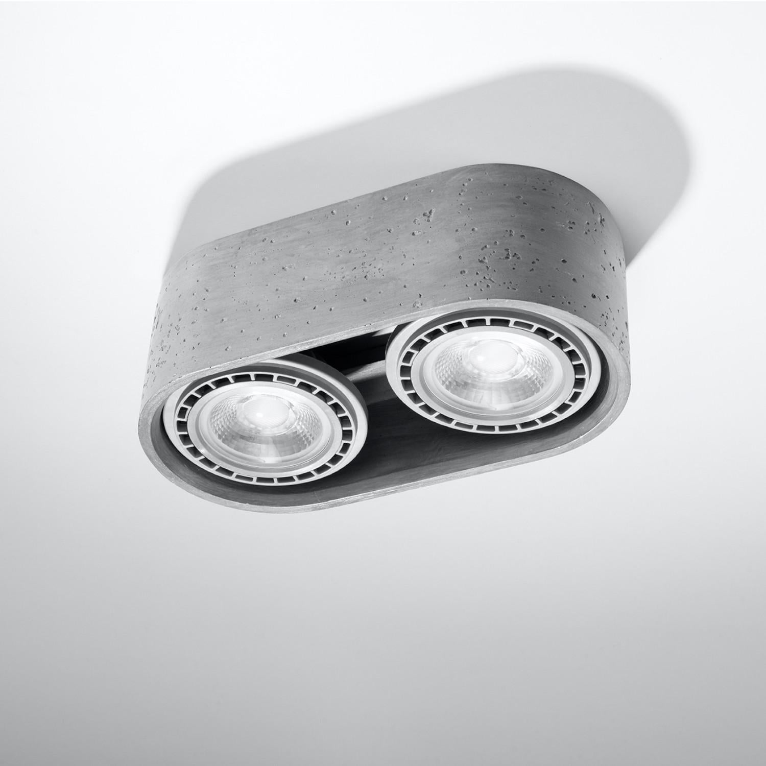 Reflektor sufitowy spot natynkowy Basic listwa szary 2xGU10x40W wym: 27 x 14 cm beton architektoniczny Sollux Lighting
