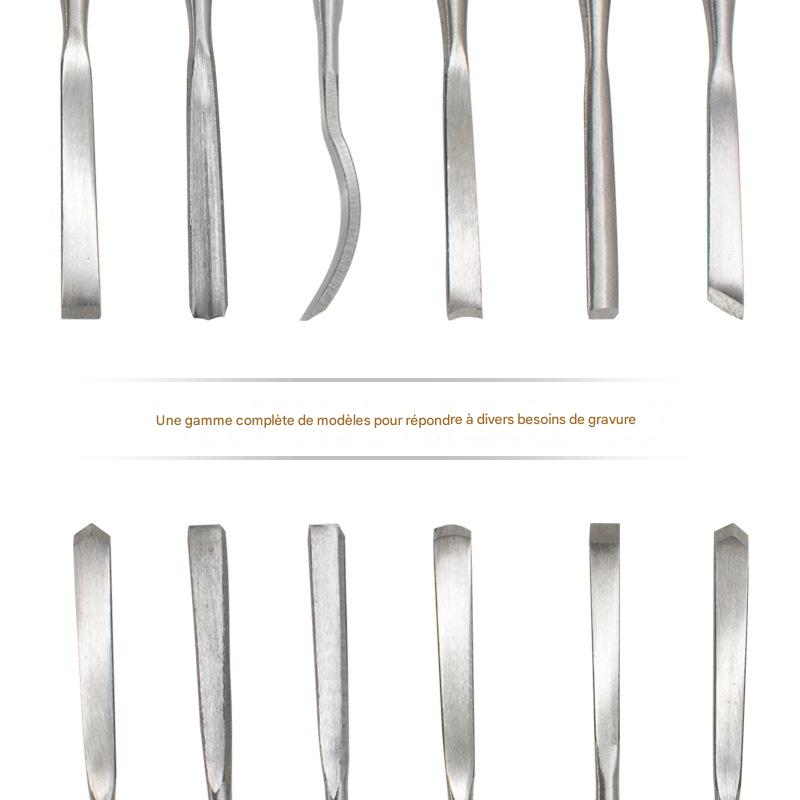 Un ensemble de 12 ciseaux à bois, parfaits pour les projets de bricolage et d'artisanat, et idéaux pour les débutants en sculpture sur bois - 4