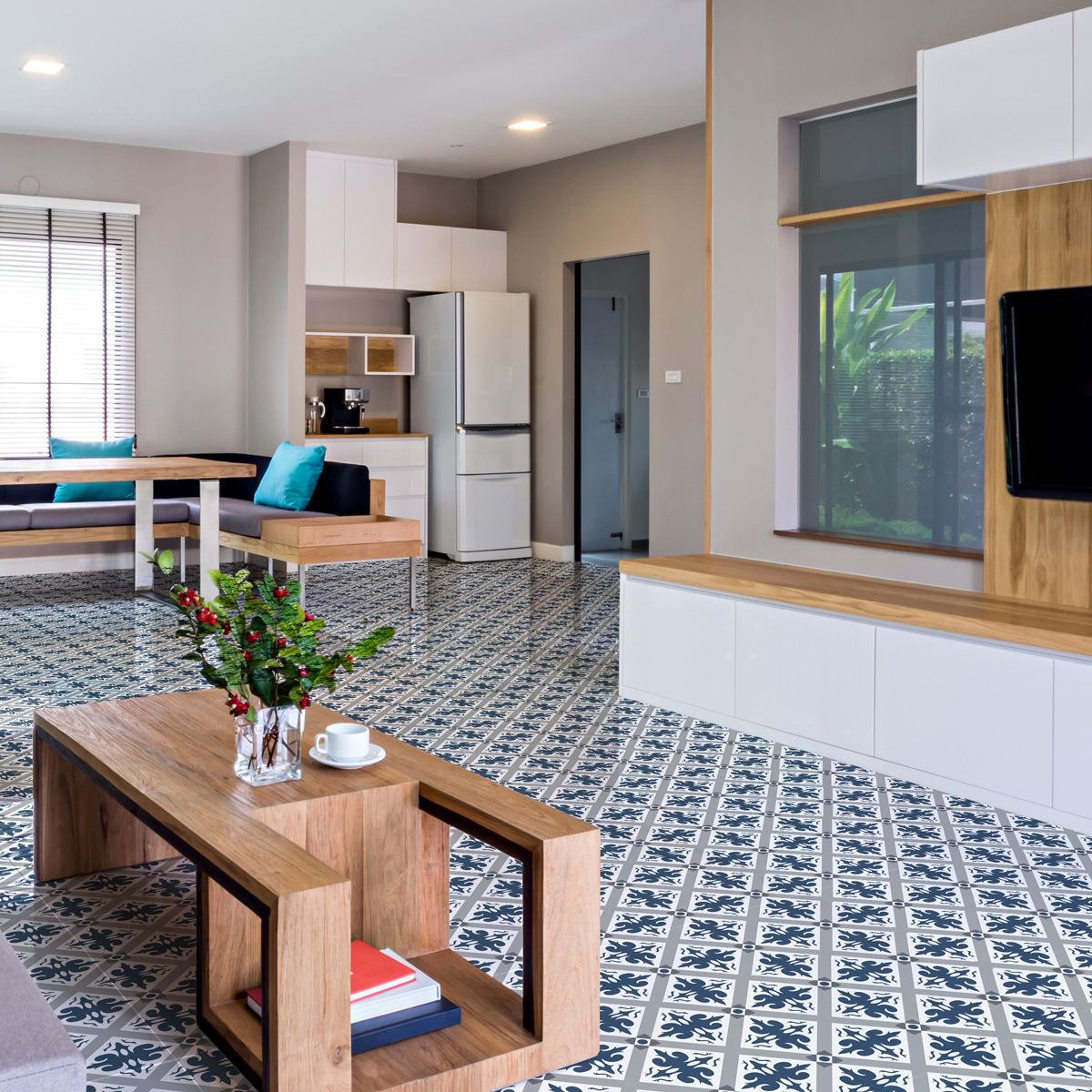 Vinilo baldosas suelo sergi antideslizante - 60x100 cm - adhesivo de pared - revestimiento sticker mural decorativo