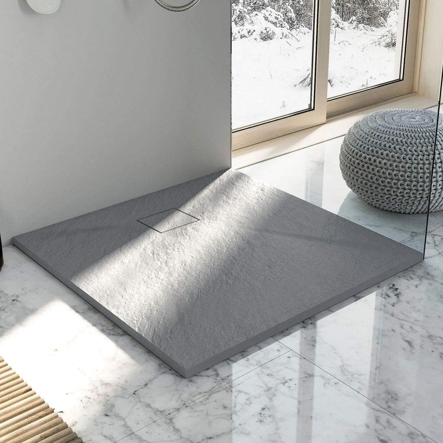 Brodzik Do Kabiny Prysznicowej Rea Magnum Szary 90 X 90