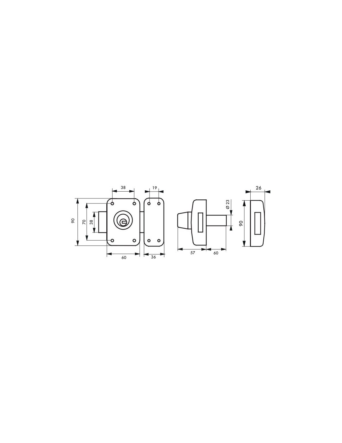 THIRARD - Verrou universel Transit 2 ajustable, double cylindre, bronze, 5 clés - THIRARD - 2