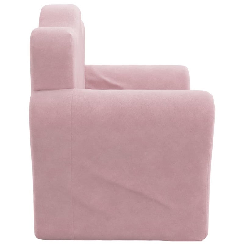 Canapé lit pour enfants rose peluche douce - 5