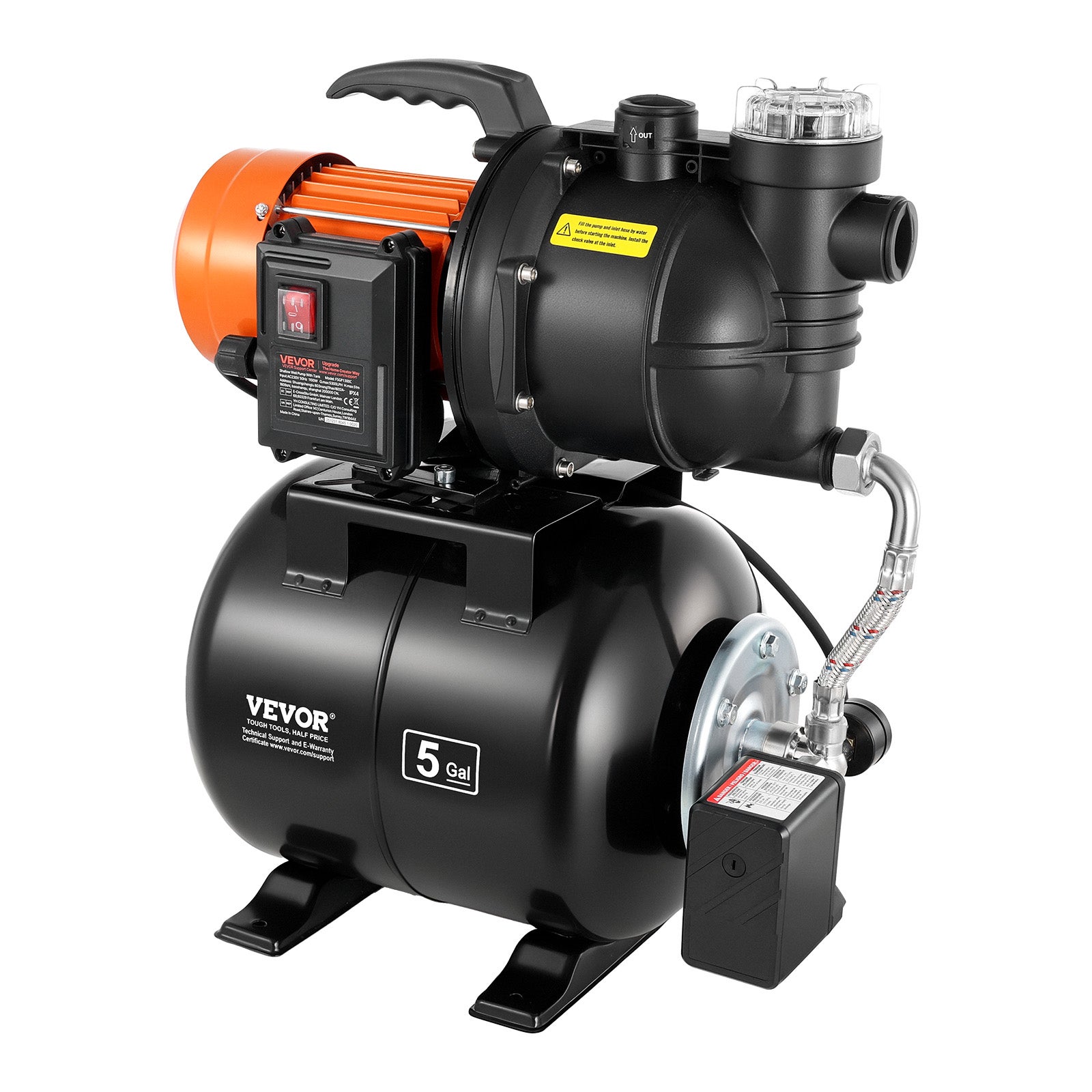 Groupe Surpression VEVOR 1100 W Pompe, Réservoir Pression 19 L, 5300 L — free download