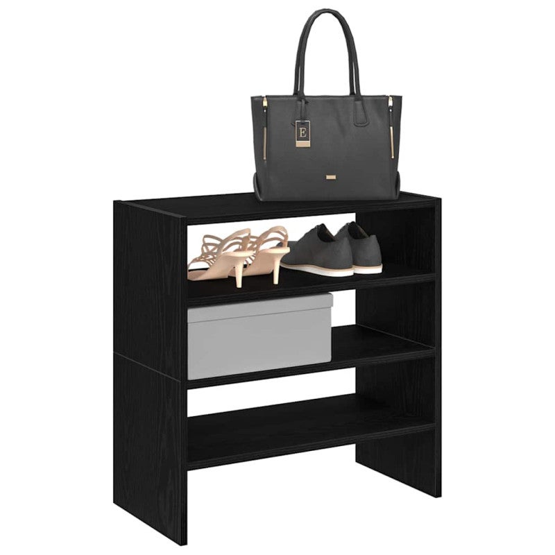 Stojaki na buty 2 szt., sztaplowany, czarny, 60x30x30,5 cm vidaXL