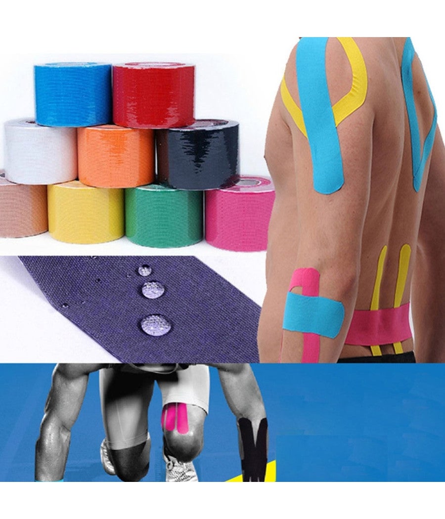 2 Rotoli SPORTTAPE Kinesiotape 5 cm × 5 m – Rosa | Nastro kinesiologico e fisioterapico per taping sportivo, muscoli, ginocchio, spalla e caviglia | Impermeabile, ipoallergenico, adesione forte