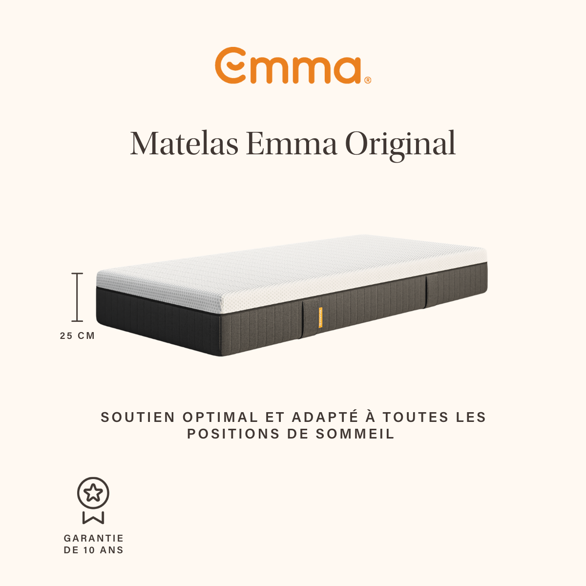 EMMA | Matelas Original 180x200 | Mémoire de Forme + Ressorts | MEILLEUR CHOIX Emma | Dos Apaisé | Soutien Et Respirabilité | 25cm | Edition 2025 - 9