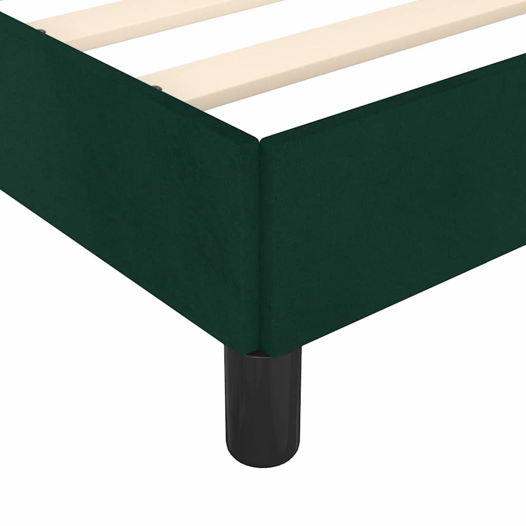 Cadre de lit sans matelas vert foncé 160 x 200 cm velours - 9