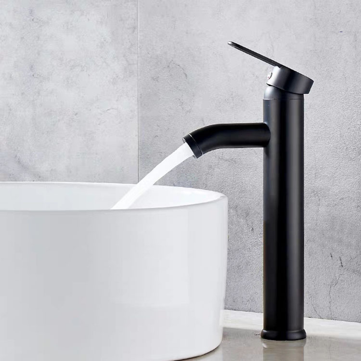 Bateria łazienkowa, wysokiej jakości bateria jednouchwytowa, elegancki design retro, z wężem doprowadzającym wodę, czarna, wysokość 295 mm