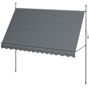 Store banne autoportant manuel rétractable réglable métal alu polyester