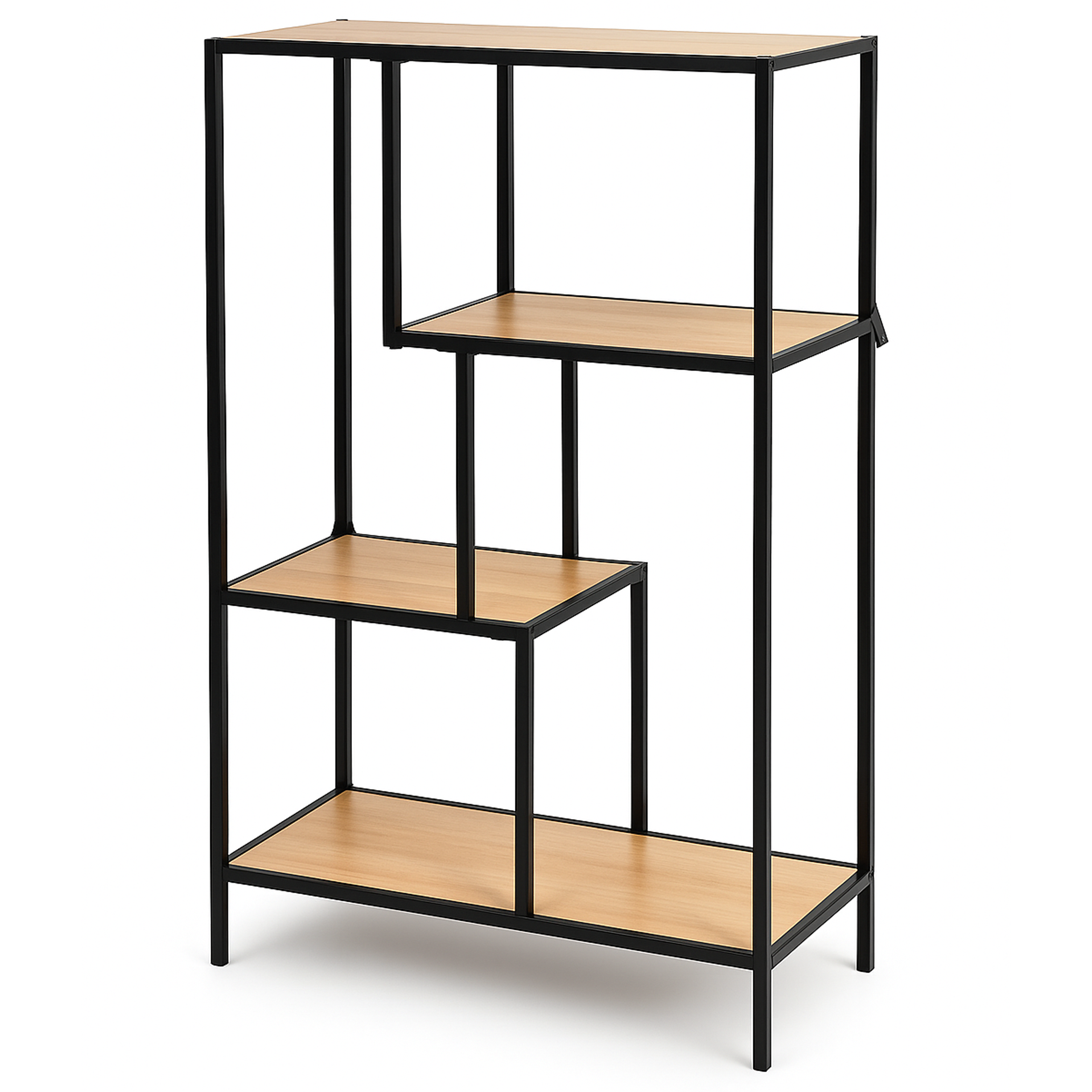 Regał loftowy industrialny 4 półki metalowy na książki salonu biura RL103