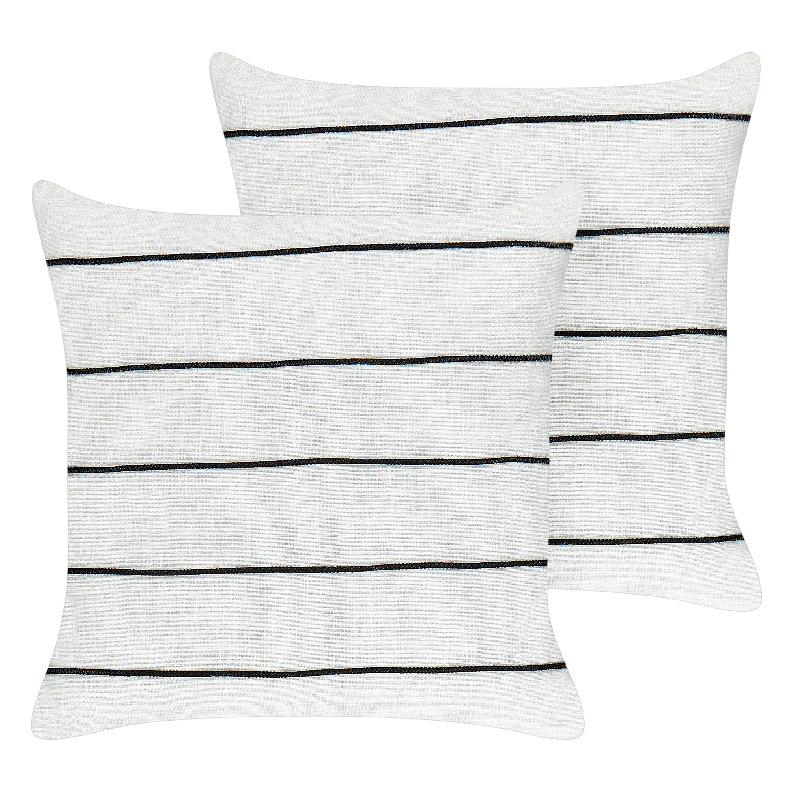 Set de 2 perne decorative MILAS In 50 x 50 cm Negru/Alb Cu dungi 2buc