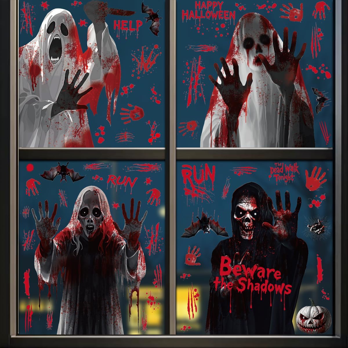 Adesivi Halloween Per Finestre, 9 Fogli Di Decorazioni