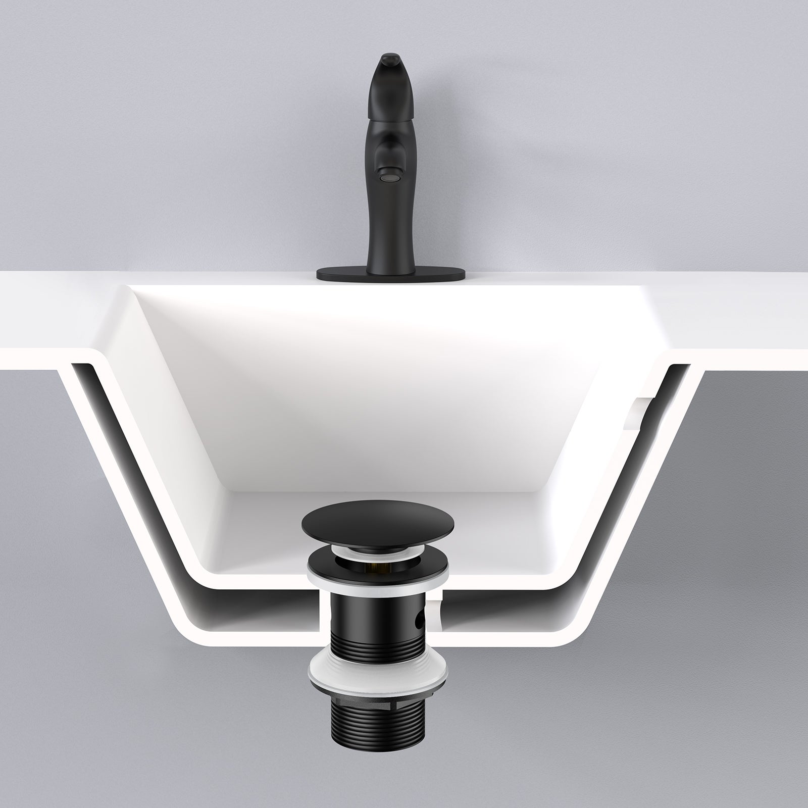 Bonde De Lavabo Avec Trop-Plein - Bonde Pop-up Pour Lavabo - Bonde