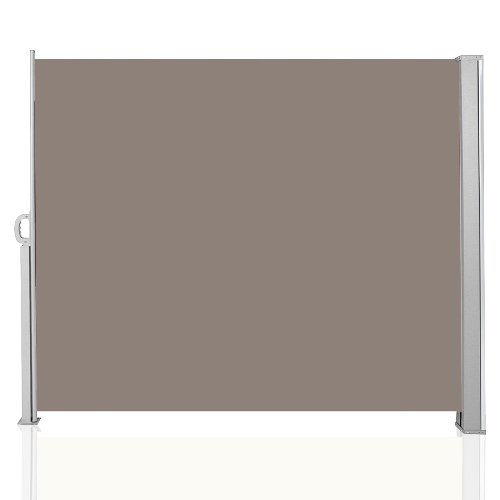 Toldo lateral brise vue pantalla exterior retráctil para balcón terraza y jardín con marrón 160x300cm