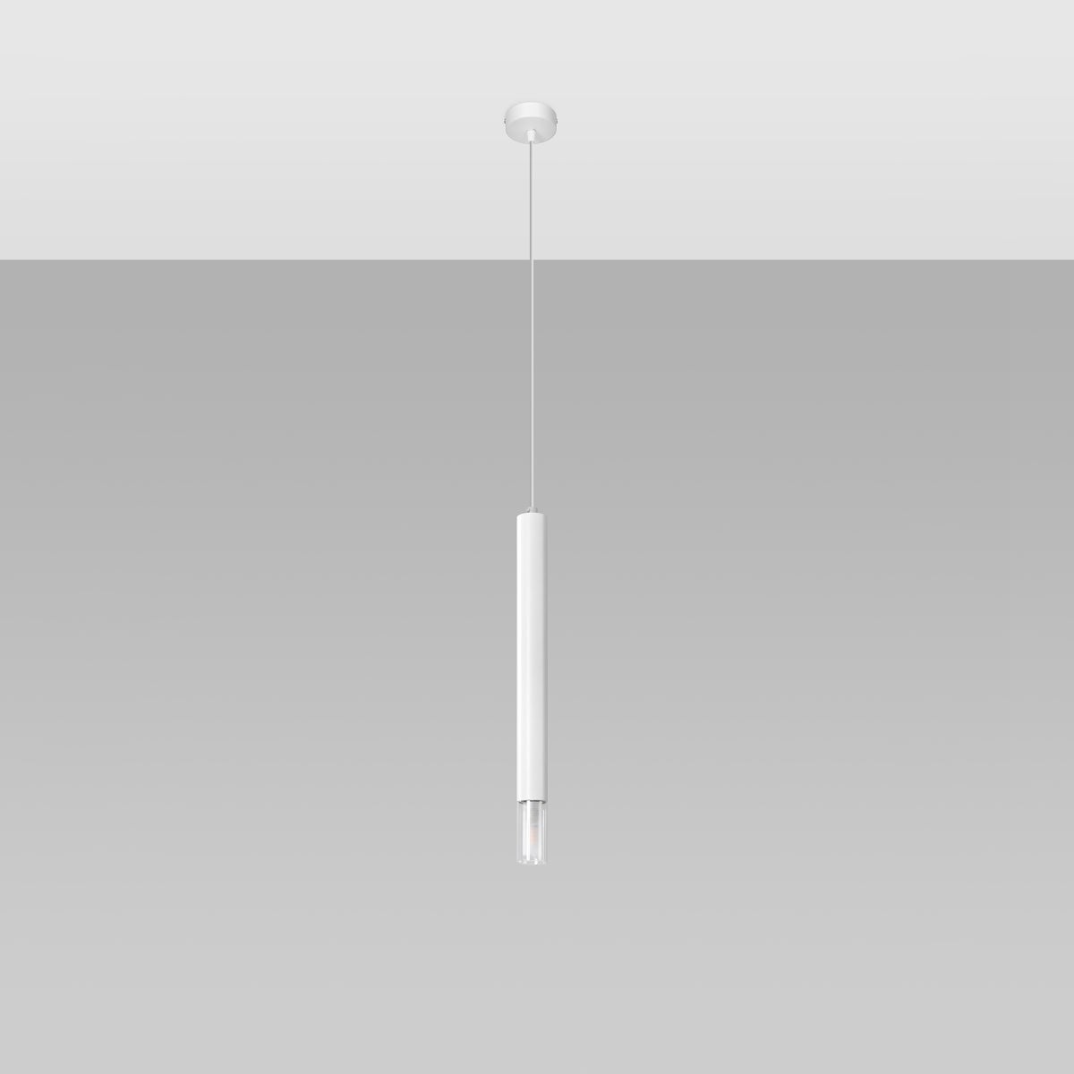 Lampa wisząca ECLIM 1 biała LED 4000K - 8x8x120cm Sollux