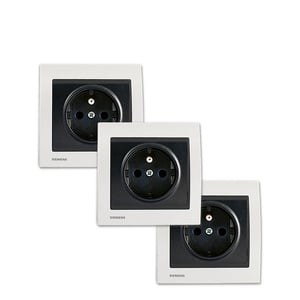 Prise 2P T Blanc Delta Iris Plaque Basic Blanc - SIEMENS