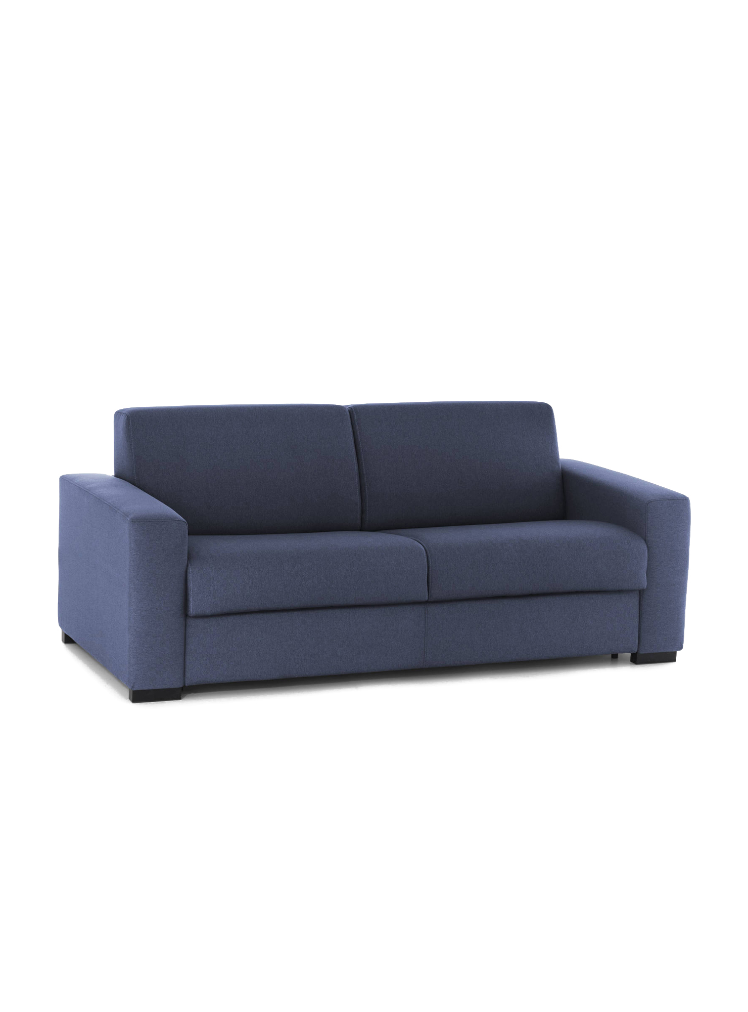 Sofá cama 3 plazas zinnia, sofá de salón con apertura giratoria de tejido acolchado, reposabrazos slim, 100% made in italy, 200x95h90 cm, azul