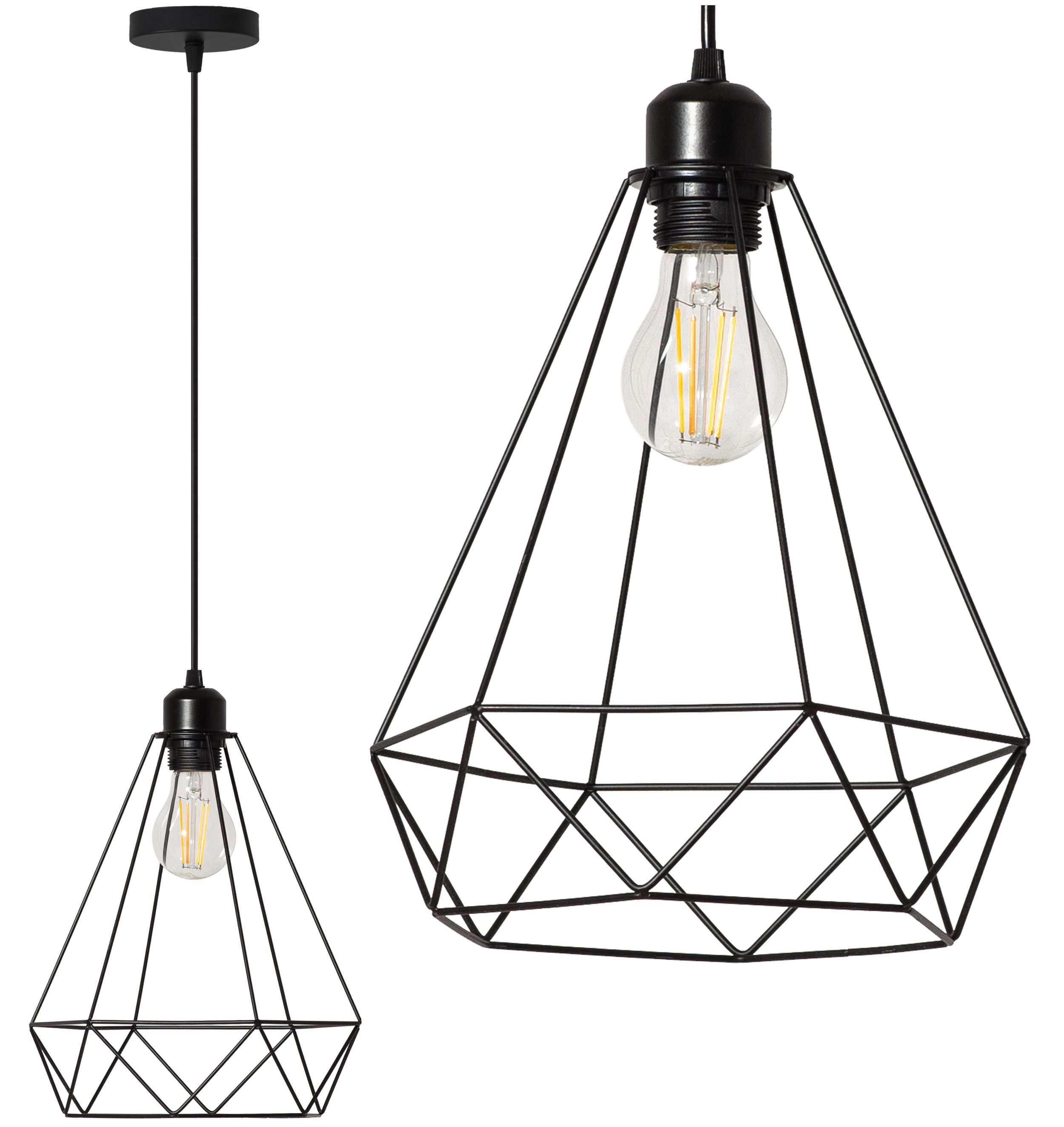 Lampa Sufitowa Wisząca Toolight 180986 Reno Czarny