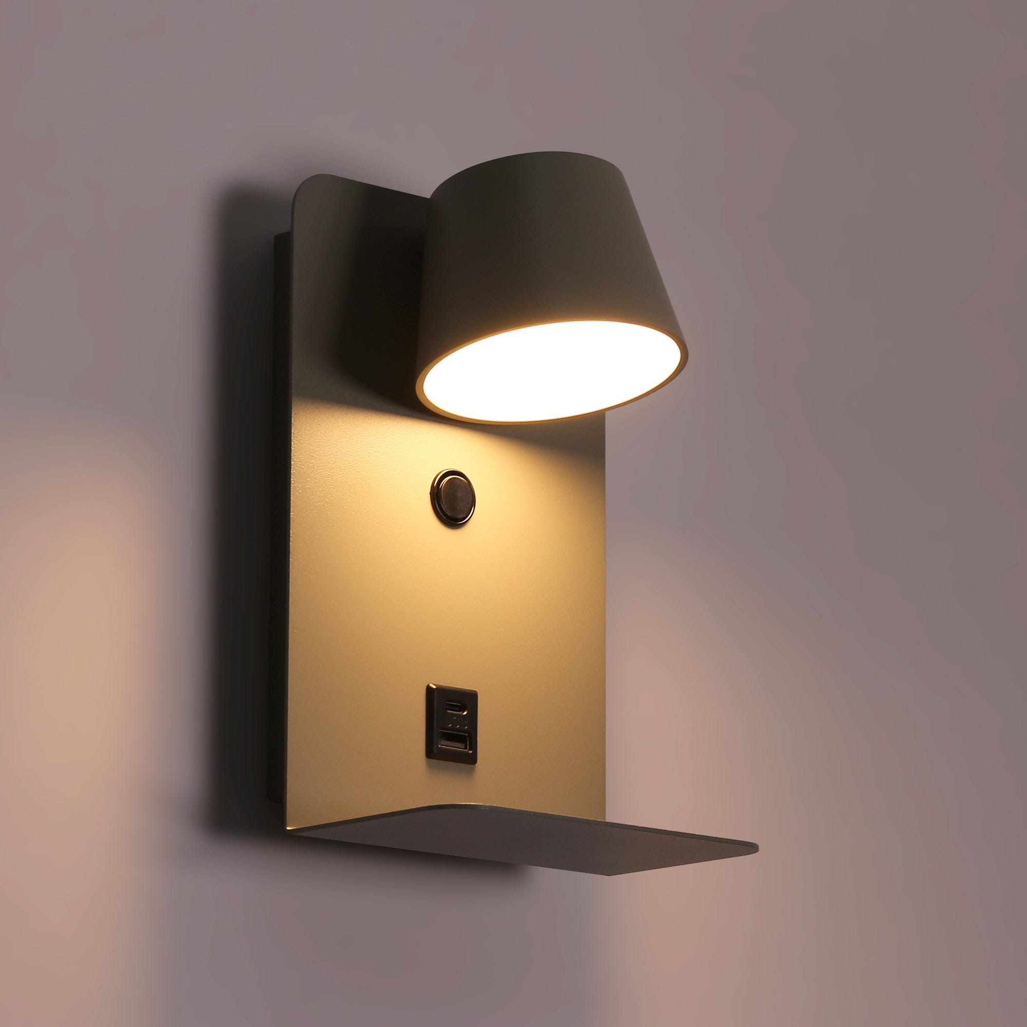 Aplique De Parede Para Leitura Com Porta USB BASKOP - 6W - Design Vertical