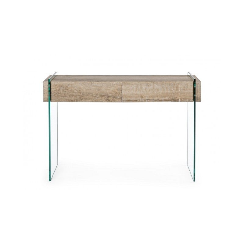 Console moderne en bois 2 tiroirs 110x40x75h cm - 7