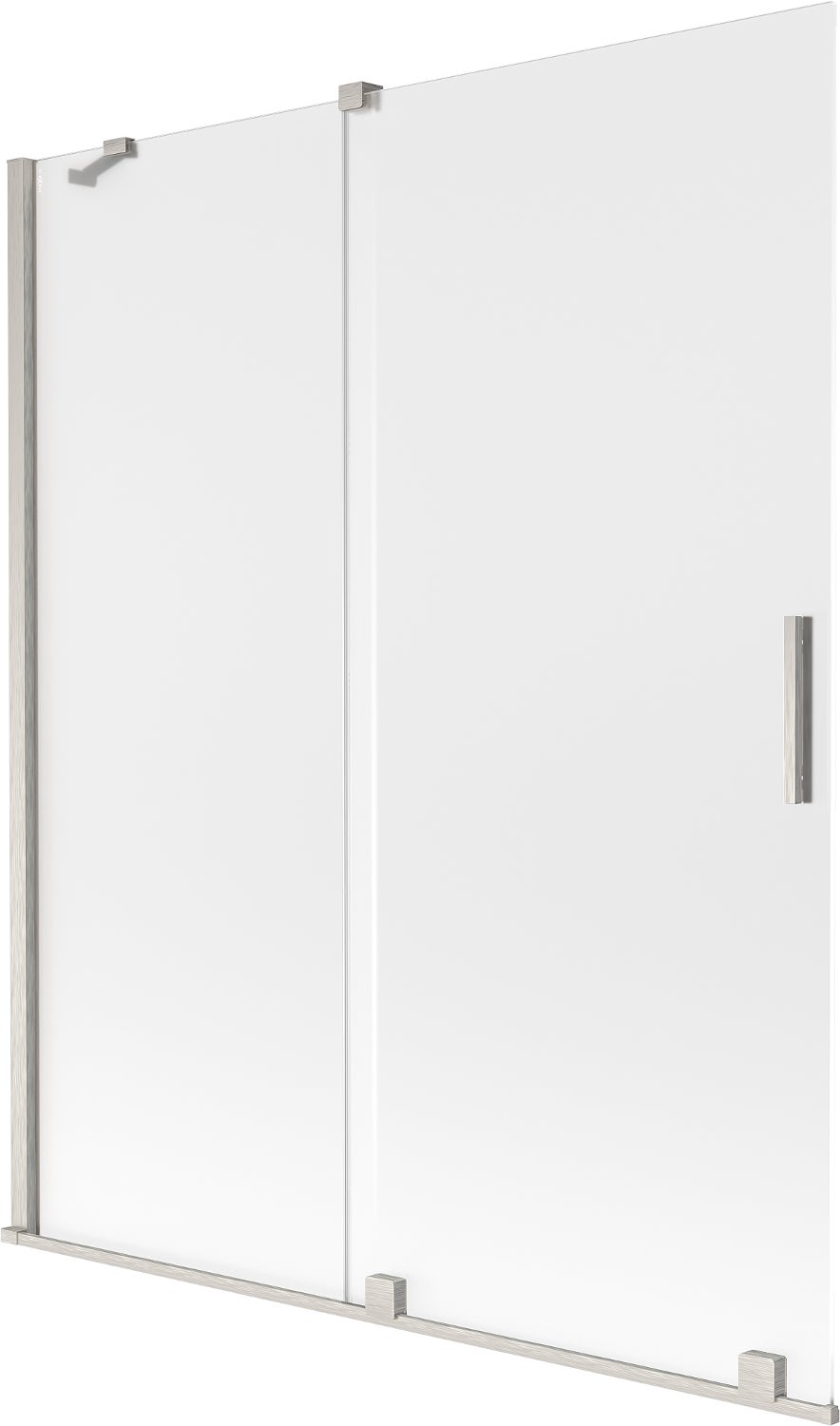Mexen Velar parawan nawannowy 2-skrzydłowy rozsuwany 140 x 150 cm, szron, nikiel szczotkowany - 896-140-000-31-97