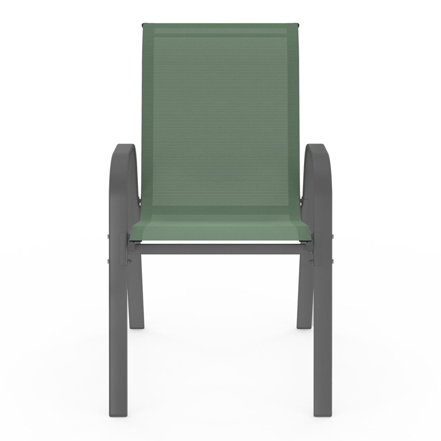 Lot de 6 chaises de jardin LYMA métal et textilène empilables vert olive - 4