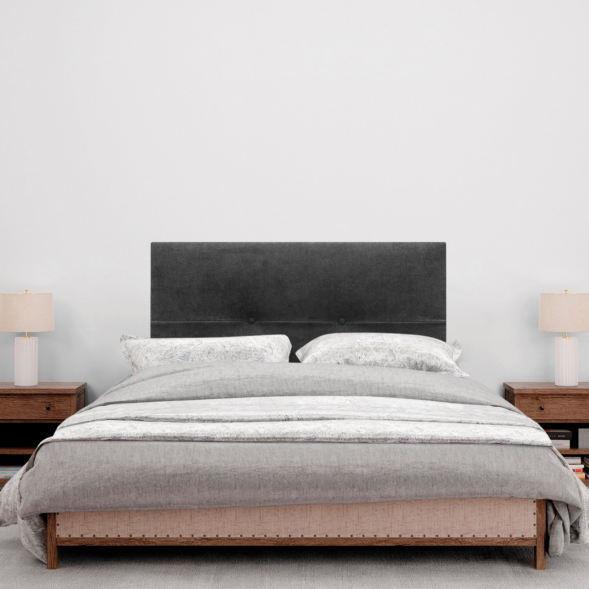 DHOME Cabecero de Tela AQUALINE Pro cabeceros Cabezal tapizado Cama Lujo (Negro, 110cm) - 4