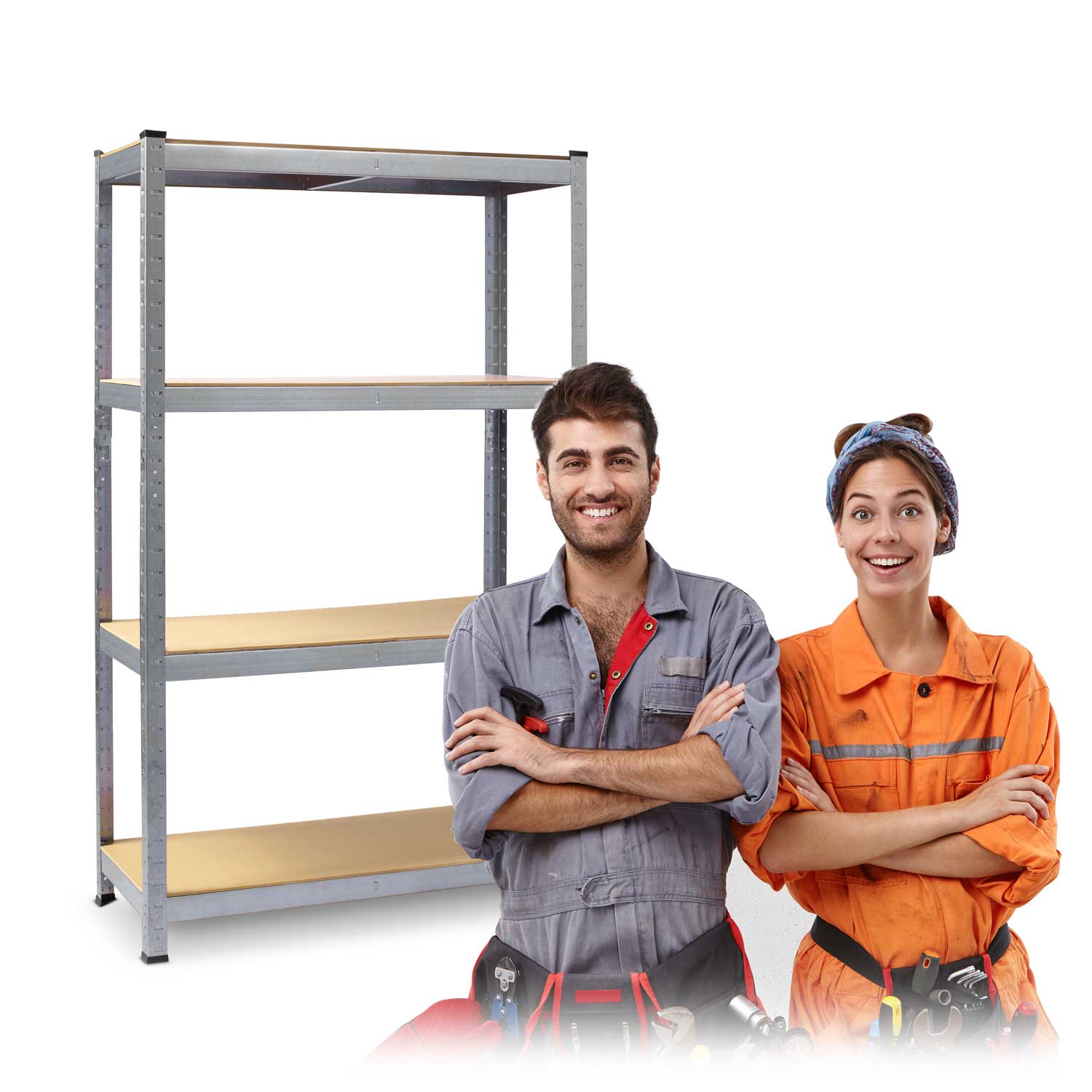 Lot de 2 étagères de rangement en métal 174 x 80 x 40 cm Plonos PL-701 - 8