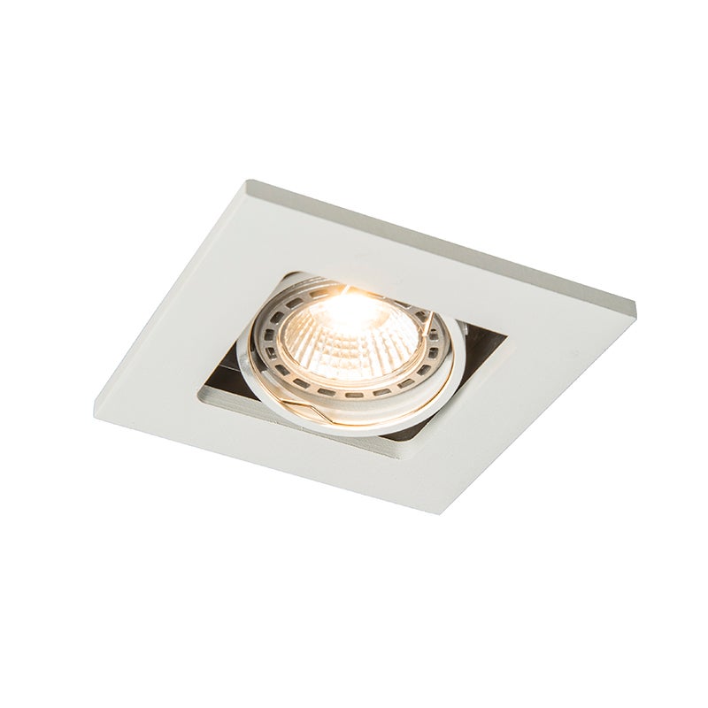 Qazqa reflektory wpuszczane - Qure - biały, gu10, max. 50w, kompatybilny z żarówką LED, 10cm, kwadratowy, IP20oświetlenie