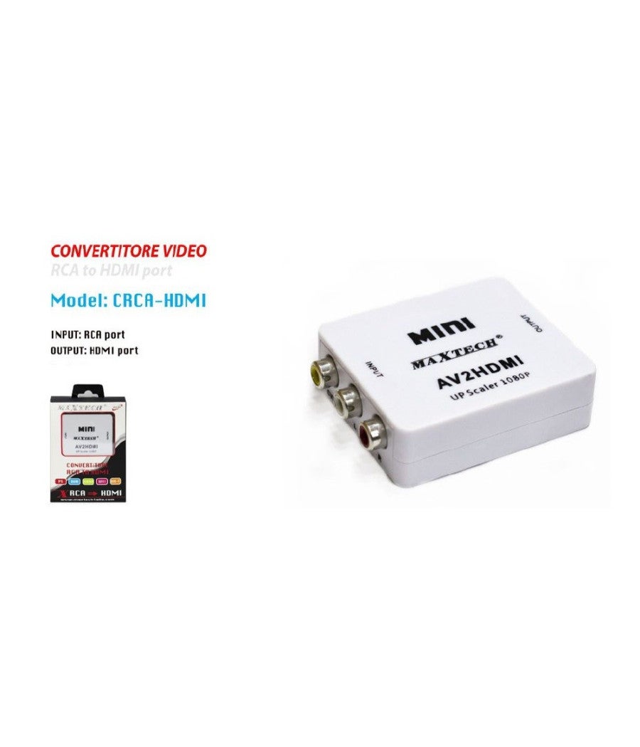 Convertitore RCA AV A HDMI 4 Porte – Upscaling 720P/1080P Con Telecomando, Per Wii, PS2 E VHS