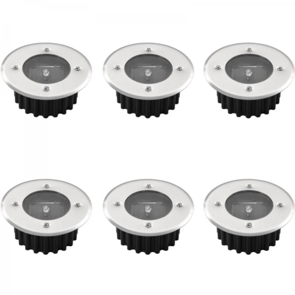 6-częściowa okrągła lampa uliczna zasilana energią słoneczną, deszczoodporna lampa ogrodowa