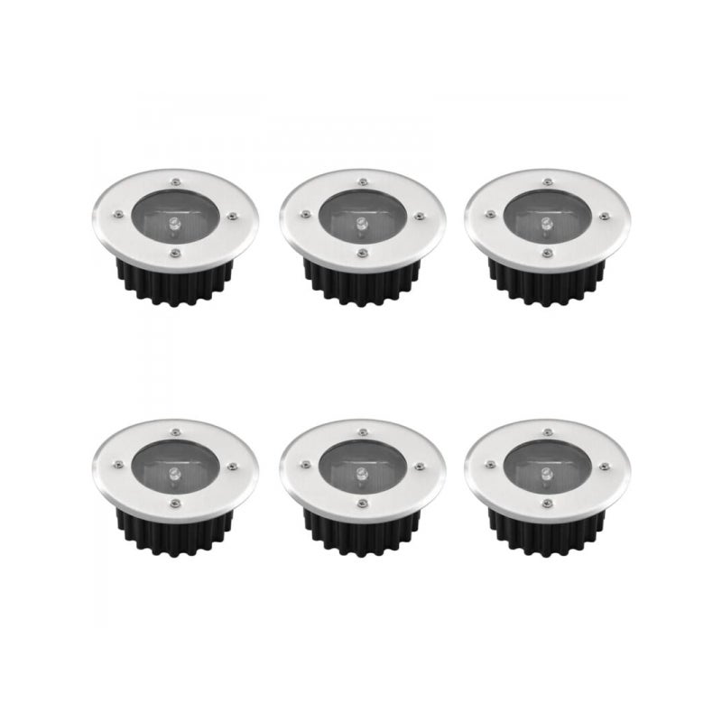 6-częściowa okrągła lampa uliczna zasilana energią słoneczną, deszczoodporna lampa ogrodowa